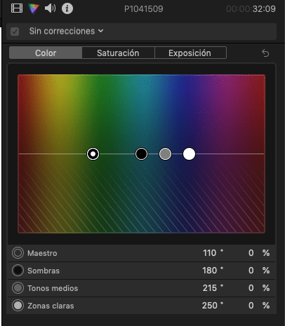 corrección de color en final cut