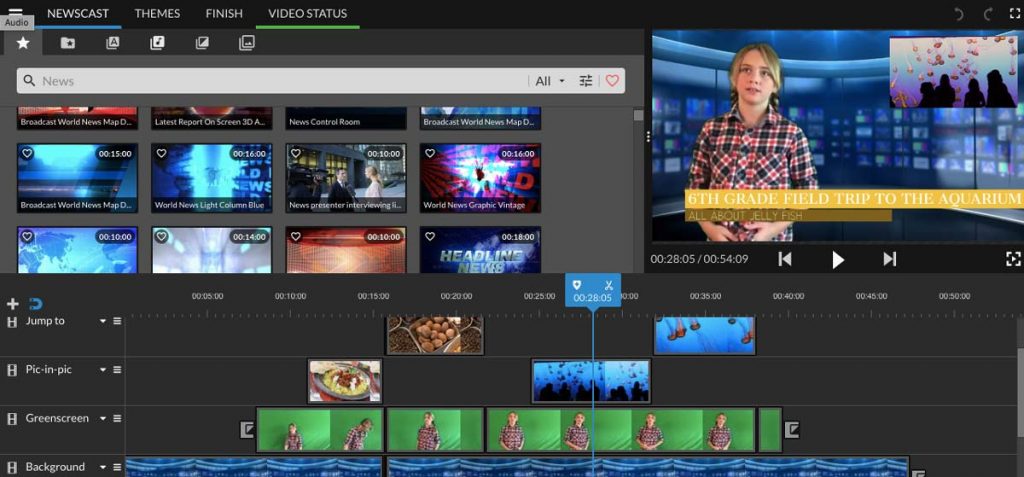 interfaz de wevideo editor online